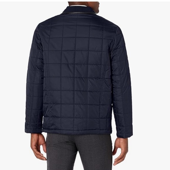 New NWT Cole Haan Navy blue Box quilted puffer winter jacket ski snowboard Med - Picture 2 of 3